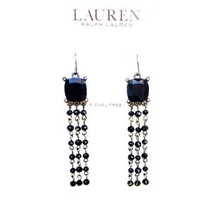 Lauren Ralph Lauren Black Stone Dangle Earrings